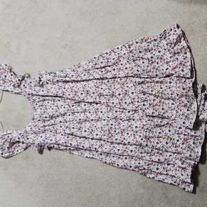 Flower Ruffle Tiered Swing Dress w/ Ruffled Sleeves - Medium